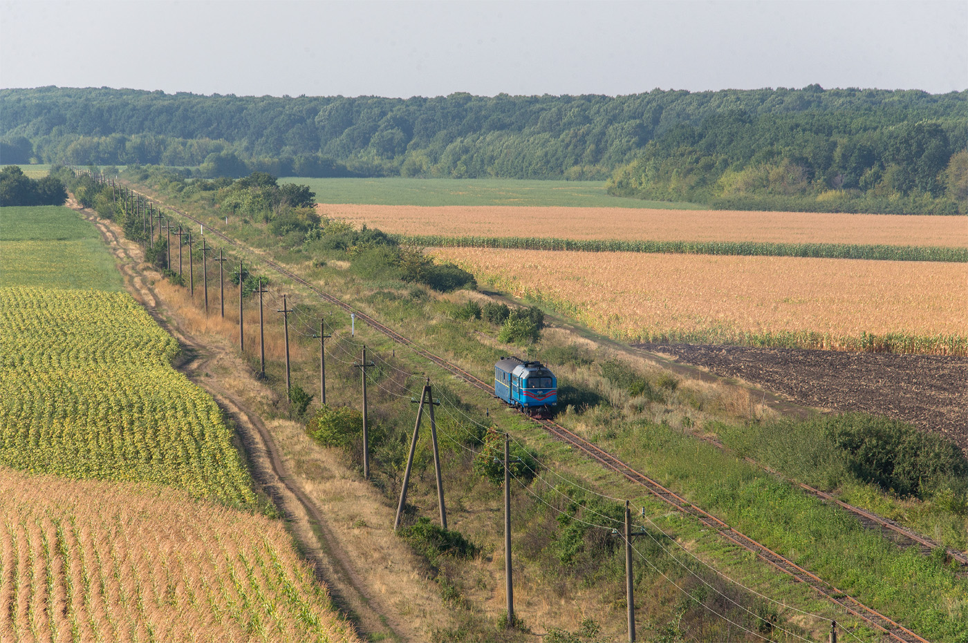 Тепловоз ТУ2-179 на перегоні Гайворон - Грушка. Кіровоградська область